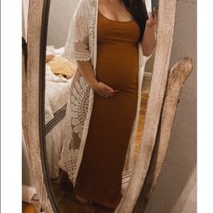 Rust maternity dress